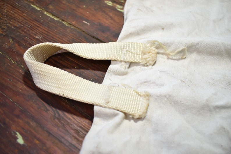 Vintage American Linen Drawstring Duffle Laundry Bag
