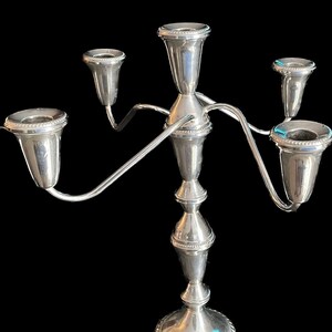 Gorgeous Vintage DUCHIN CREATIONS Sterling Silver GADROON 5 Light / 4 Arm / 3-In-1 Chandelier/Candelabra Candle Holder 13&quot;