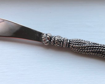 Vintage GODINGER Silver WEAVE Flat Handle Butter Spreader 5 1/2"