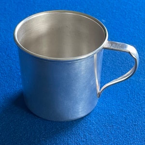 Vintage Wm ROGERS & SON Large Silver Plate Baby Christening Cup 2 3/8&quot;, W/Handle