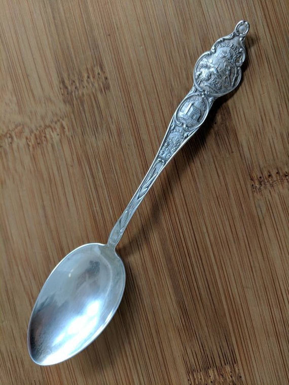 Antique WATSON Sterling Silver INDIANA State Souvenir Teaspoon 5 3