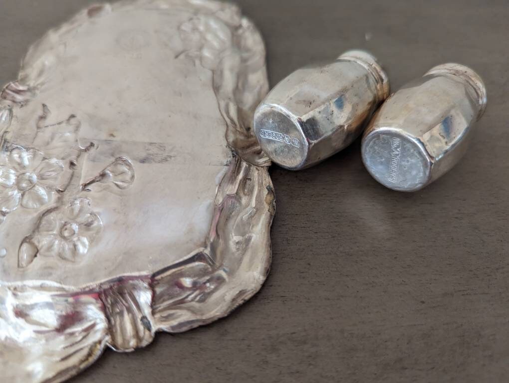 ヴィンテージ Wm A Rogers ソルト/ペッパーシェーカー 4 個セット 花柄