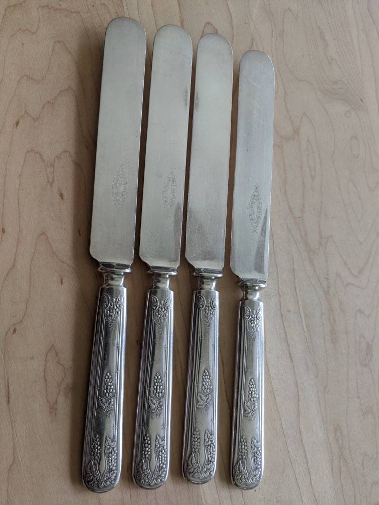 Antique 1847 ROGERS Bros 1904 VINTAGE Solid Blunt Dinner Knife 9 3