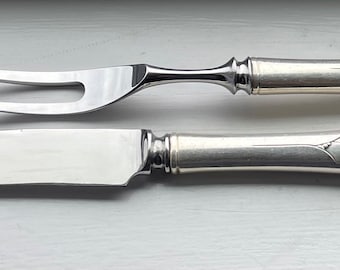Gorgeous Rare Amazing Elegant Vintage COMMUNITY Silver Plate 1932 LADY HAMILTON Small 2-Piece Steak Carving Set w/Stainless Blade Set Of 2