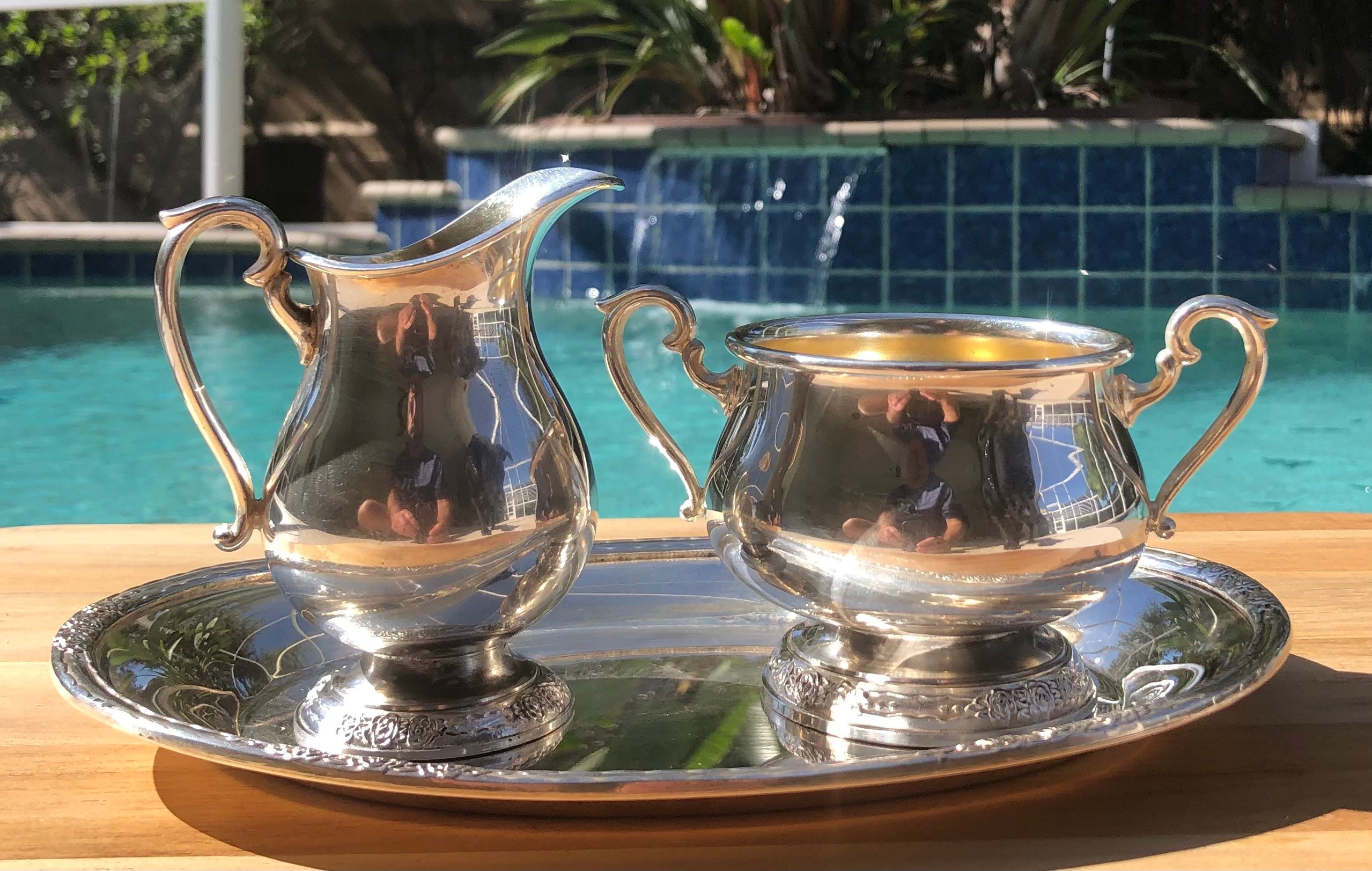 Vintage International Silver CAMILLE 3-piece Gold Wash Bowl