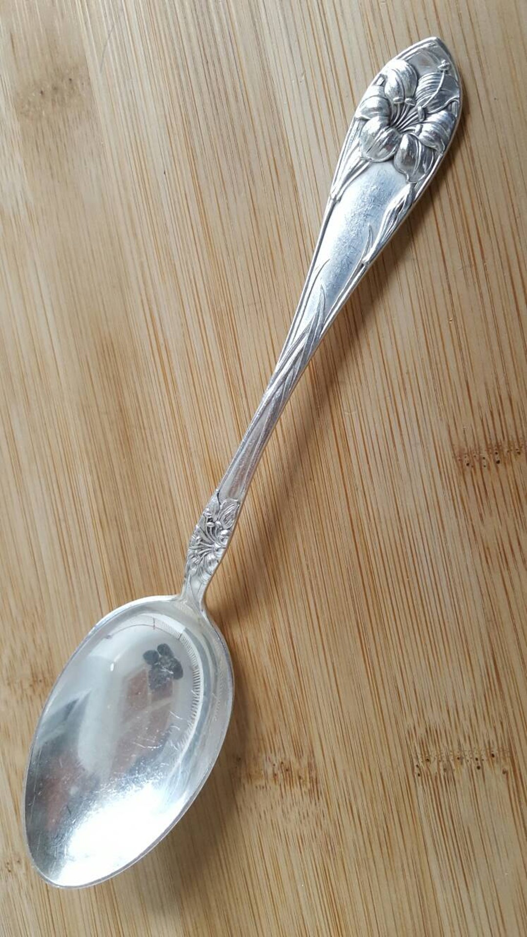 Antique ALVIN Silver 1907 EASTER Lily/lily Dessert/oval Soup Spoon