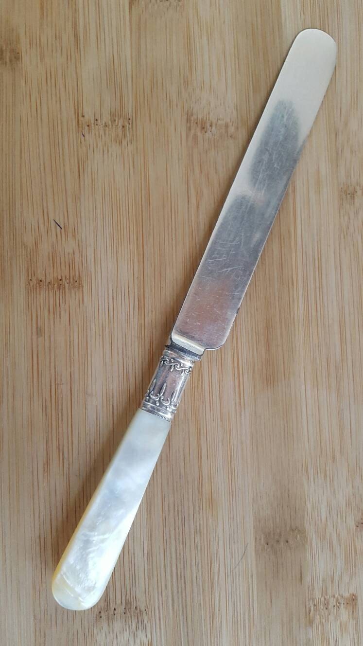 Sterling Silver ヴィンテージ マザーオブパール ナイフ Antique INTERNATIONAL Silver Mother of Pearl Sterling Band