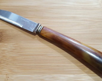 Vintage BUTTERSCOTCH BAKELITE Handle Small Bar/Serving Knife 7 1/4"