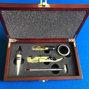 Vintage Sammlerstück HCI 5 Stück Wein Trinkset/Bar Werkzeug in Box