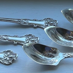 Antique 1847 ROGERS Bros 1906 CHARTER OAK Fruit/Orange/Grapefruit Spoon 5 7/8", Set of 6