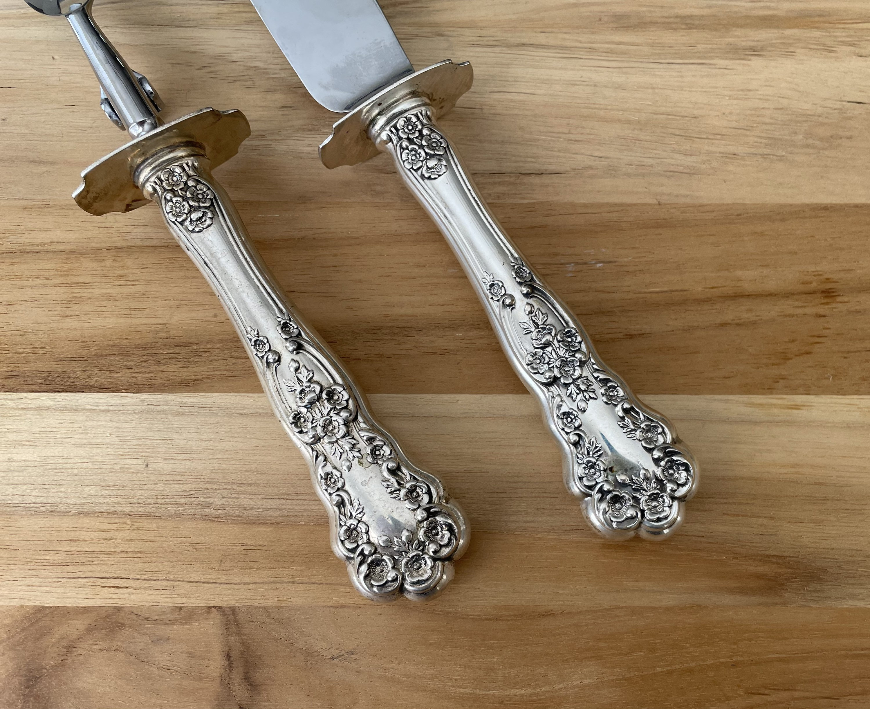 Antique GORHAM Sterling 1899 BUTTERCUP Large Roast/carving Knife