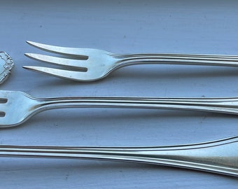 Lot De 2 Fourchettes à Cocktail Fruits De Mer – Argent International Nouvelle-Angleterre – Vintage