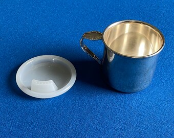 ヴィンテージ ラージ シルバープレート ベビー洗礼カップ 2 3/8 インチ