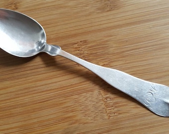 Antique Collectible Ben K CHASE Coin Silver FIDDLE Teaspoon 5 7/8" Mono R.E.B circa 1881-1899