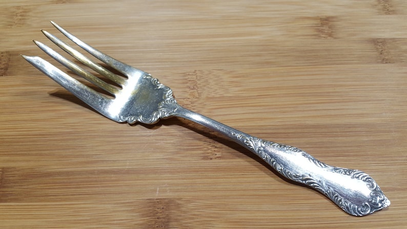 Antique US Silver 1920 THREE BuffetCold Meat Serving Fork 8 14