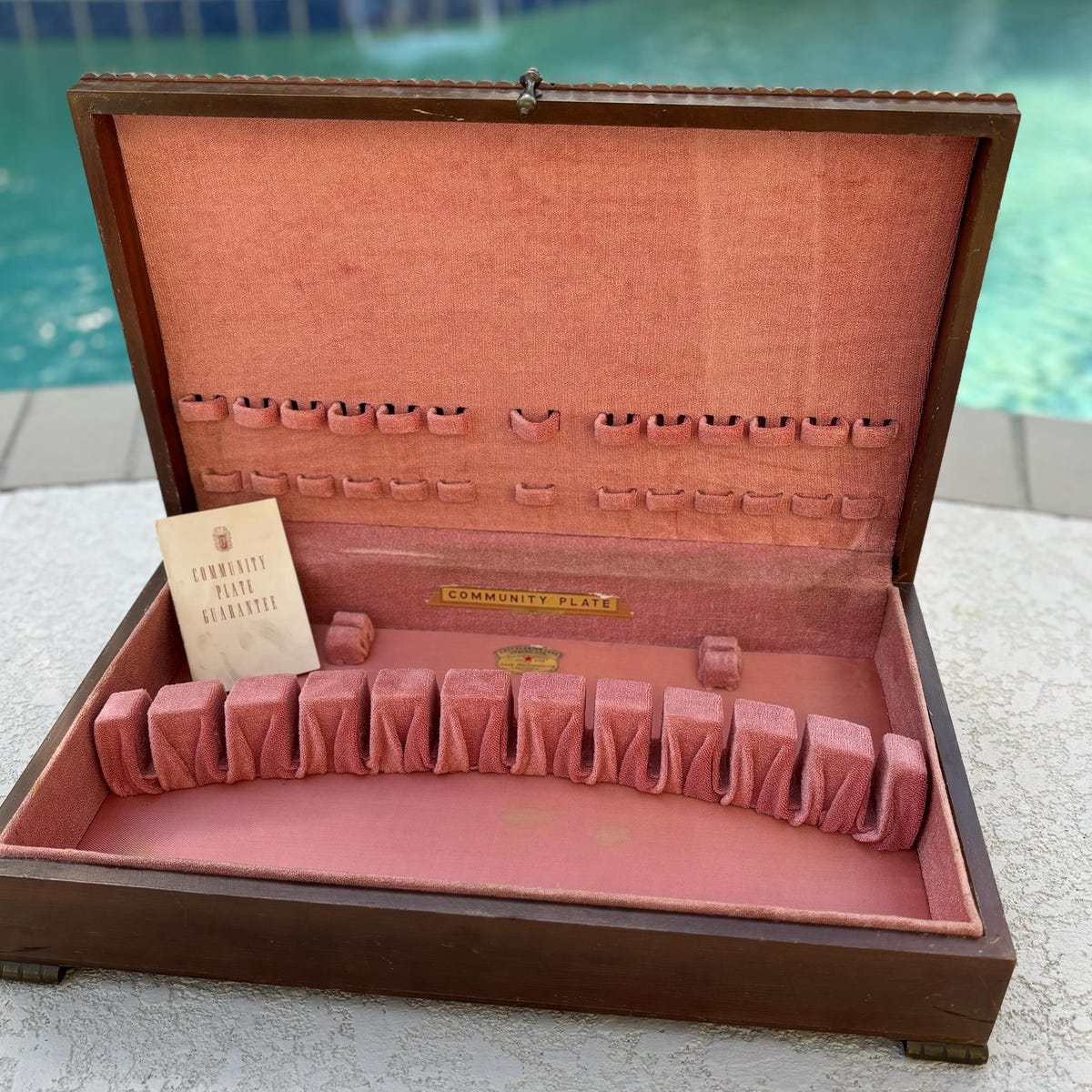 Vintage Finish Silverware/flatware Storage Box/chest for 12 Settings, W/pink Anti-tarnish Lining - Etsy