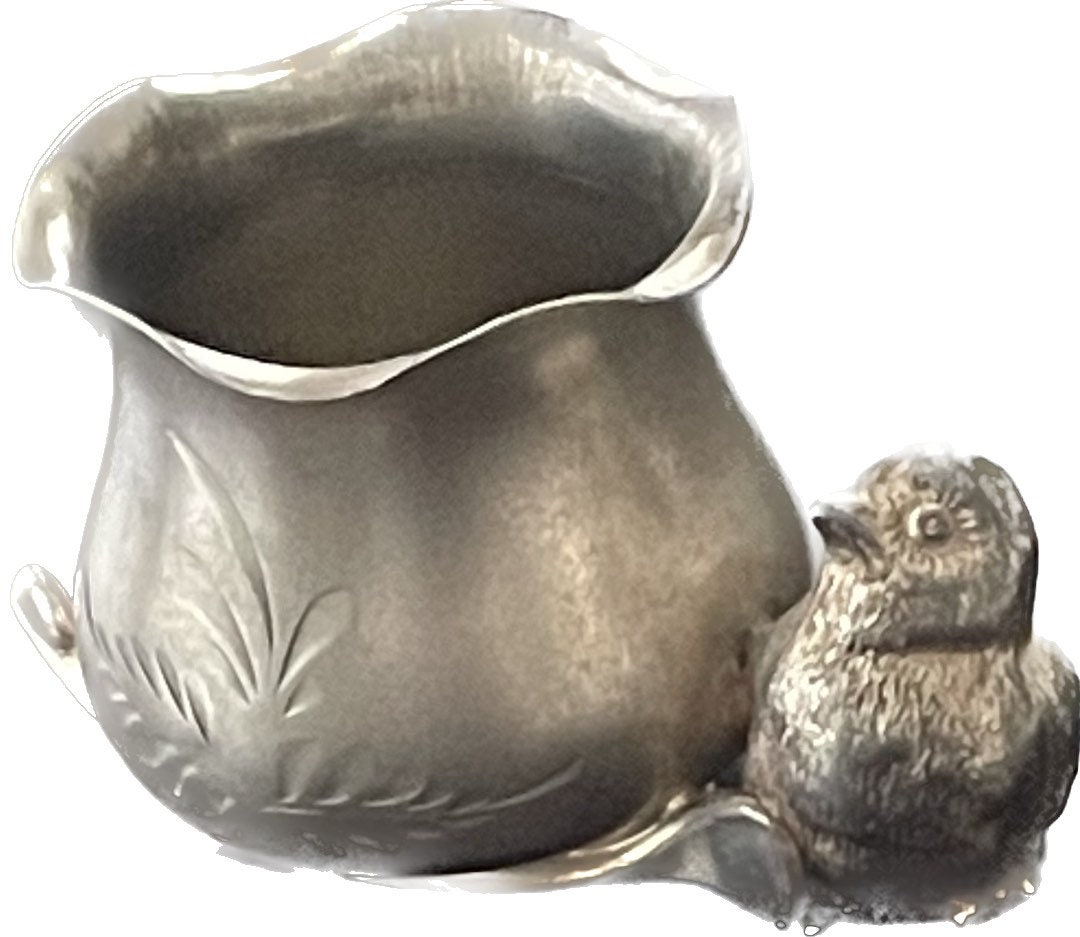 Antique Victorian WR Silver Plate Figural Chick & Wishbone