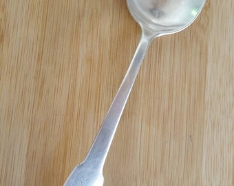 Rare Antique John Wesley Forbes Coin Silver circa 1808-1838 FIDDLE SHELL Serving Tablespoon 8 3/4", Mono HL