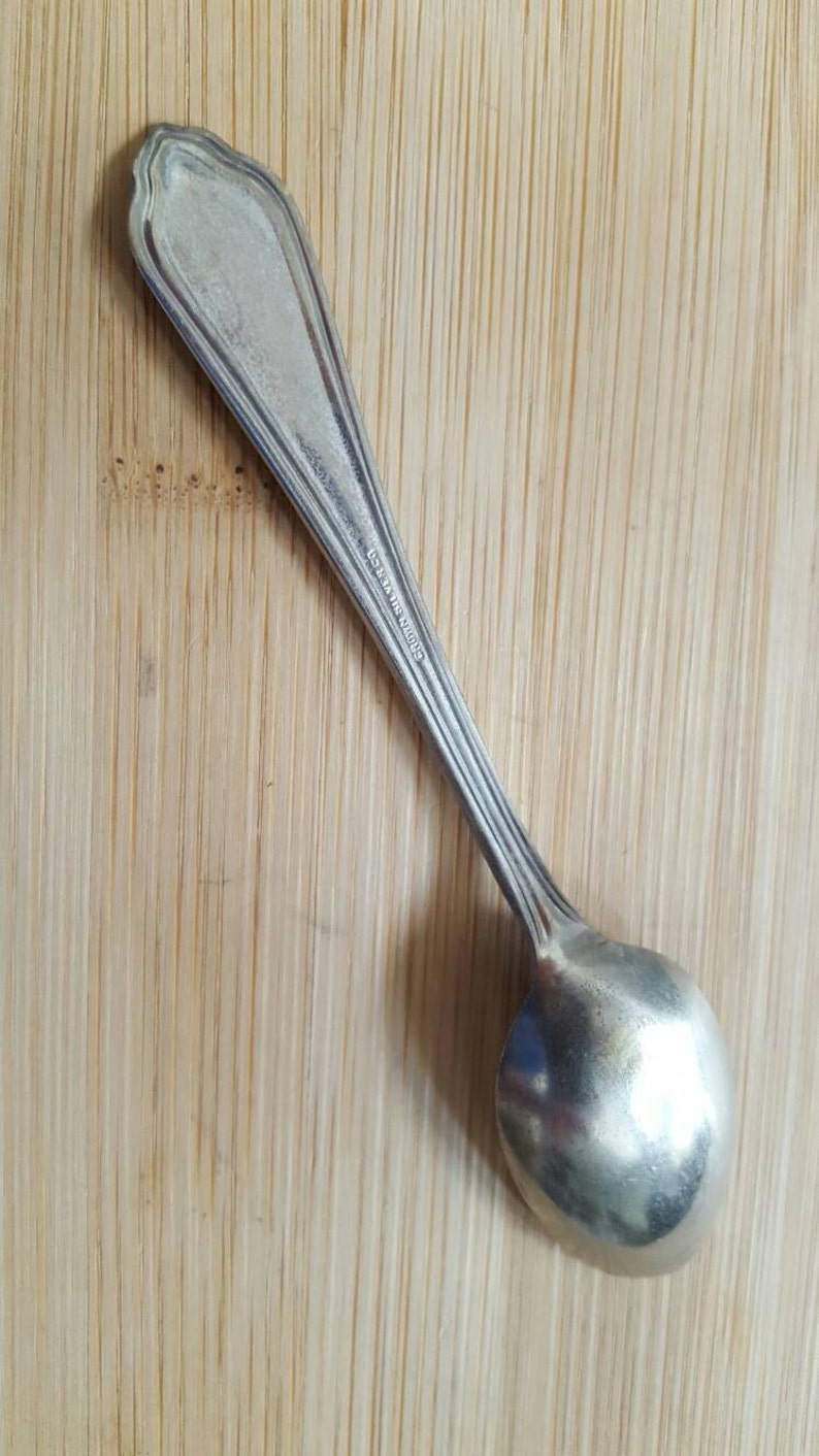 Antique CROWN Silver 1911 MarquetteLa Salle Baby Spoon 4 14