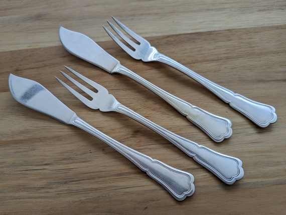 Gorgeous Antique HEPP BROTHERS Silver Individual Fish Knife and Fork Set -   Canada