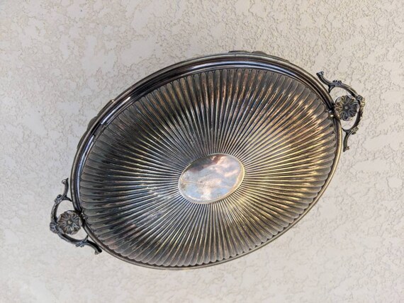 Antique Victorian J RODGERS & Son Silver Footed Covered Roll Top