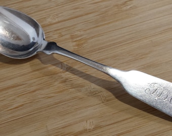 Antike WM TENNEY 251 Broadway Münze Silber 1840 FIDDLE Teelöffel 1840