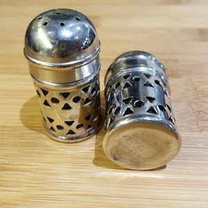 Vintage EL Silver Plate w Cobalt Blue Liners Individual Salt & Pepper Shakers, Set of 4