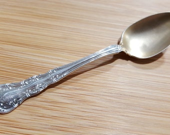 Antique Wallace Sterling 1899 IRVING/OLD ATLANTA Gold Wash Demitasse Spoon 3 7/8", Mono L