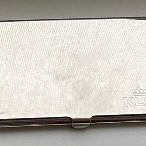 RARE vintage Collectionable Nouveauté Plaque d’argent KLM AIRLINES Business Card Holder