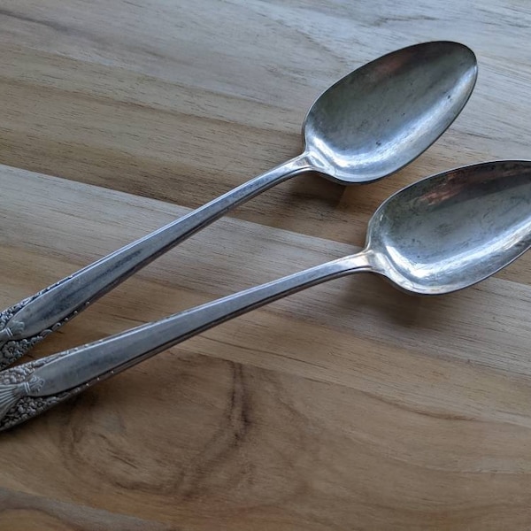 Antique CROWN Silverplate 1939 RADIANCE Serving Tablespoon 8 3/8", Set of 5