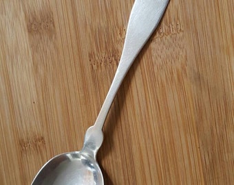 Antique CHASE & TRIPP Coin Silver FIDDLE Serving Tablespoon 9", Mono R.E.B ca 1856-61