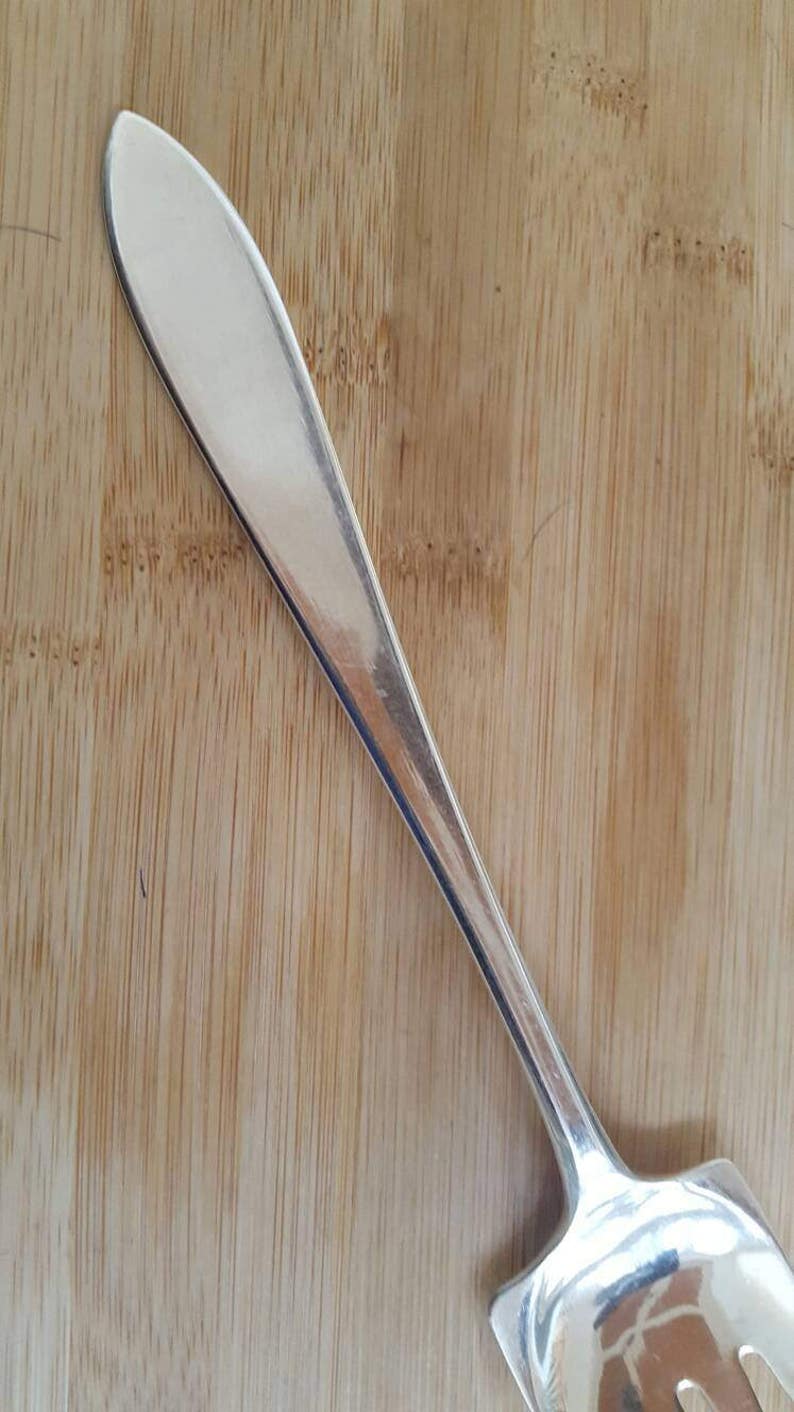 Antique Sterling Silver POINTED ANTIQUE Large BuffetCold Meat Serving Fork 10 14