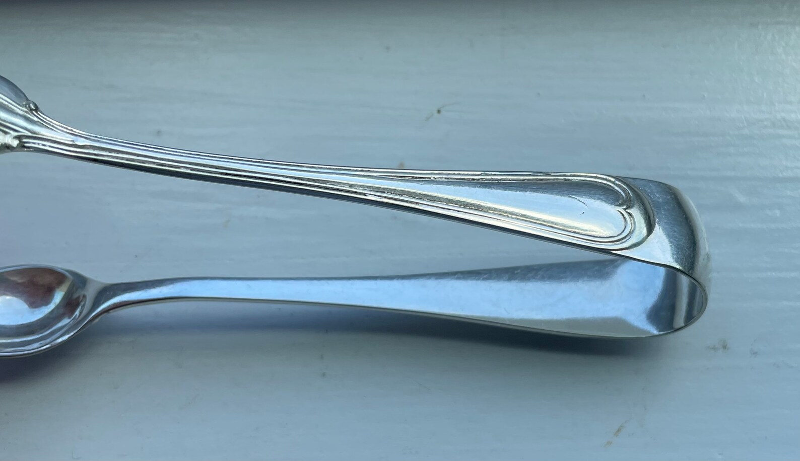 Antique Silver 1902 FIDDLE THREAD Small Ice/sugar Serving Tongs 4 3/8 ...