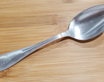 Antique James Watts Coin Silver 1835 OVAL THREAD Tablespoon 8 1/8", Mono M.E.E.