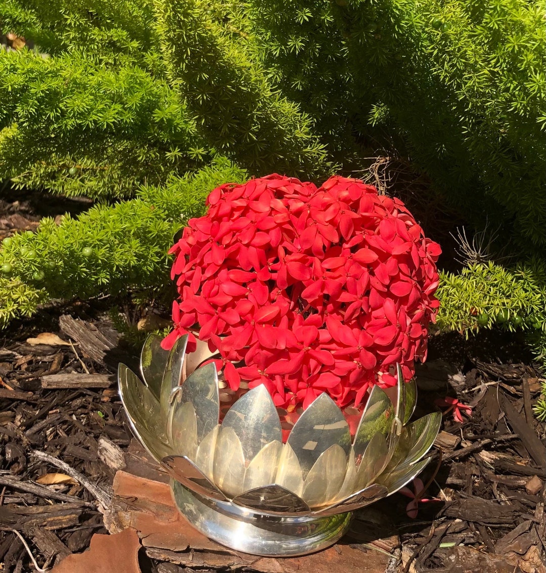 Vintage Collectible REED & BARTON Silver Lotus/water Lily 3 Pc