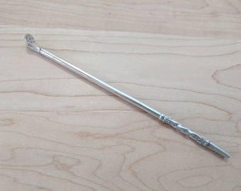 Vintage Silver Plate Ornate Etched Drinking Straw Yerba Mate/Bombilla 7&quot;