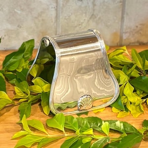 Verbazingwekkende prachtige elegante ZELDZAME antiek zilveren plaat grote sierlijke schelppatroon asperges/sandwich/toast tang 4 1/8", Frankrijk