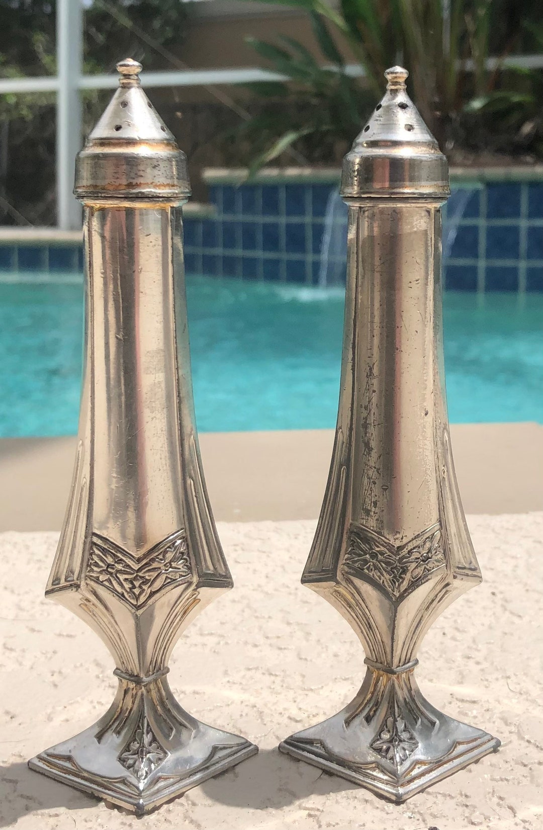 Vintage Antique LAFRANCE S.P. Company Silver Plate Salt & Pepper