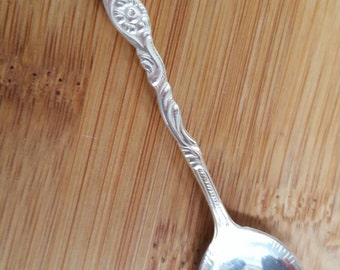 Antique Collectible NILS JOHAN Flowers & Scrolls Salt/Mustard Spoon 4" Set of 2, Sweden