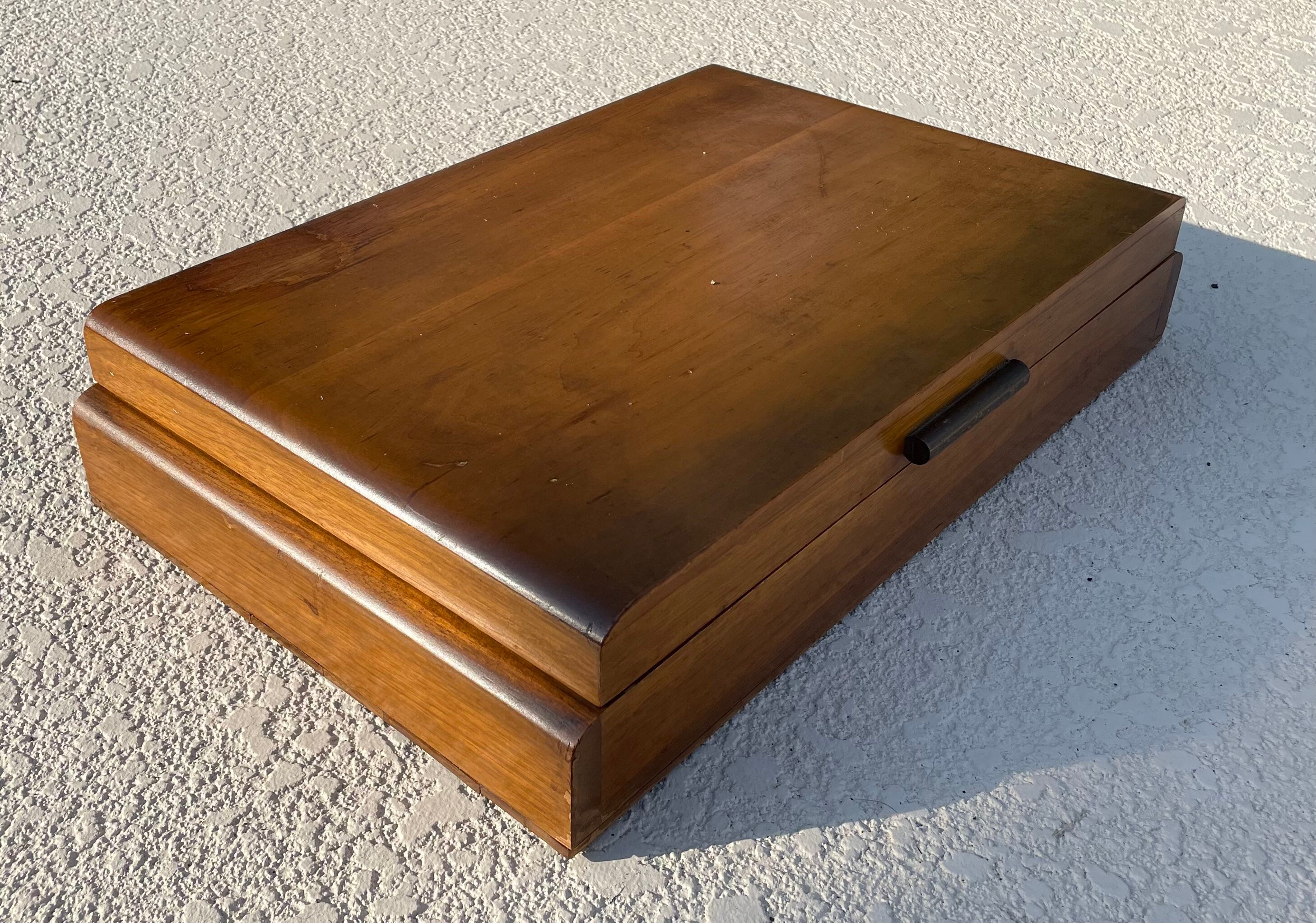 Yoimori Fine Silverware Box with Glass Lid, 2-Layer Wooden