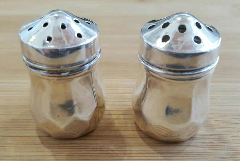 Vintage Sterling Silver Art Deco Individual Salt /& Pepper Shakers Set of 4