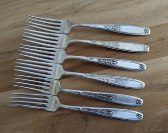 専用フランス　ガラードsterling刻印銀製フォーク6本東さ7-0122☆2F アンティーク 1847 ROGERS Bros 1919 AMBASSADOR インデント ディナー