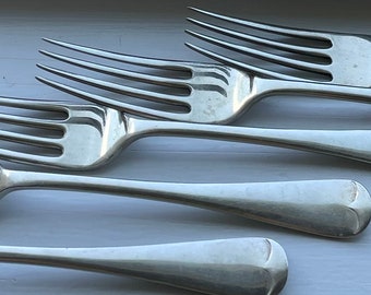 銀食器 - アンティークシルバーニッケルディナーフォーク7本アソート