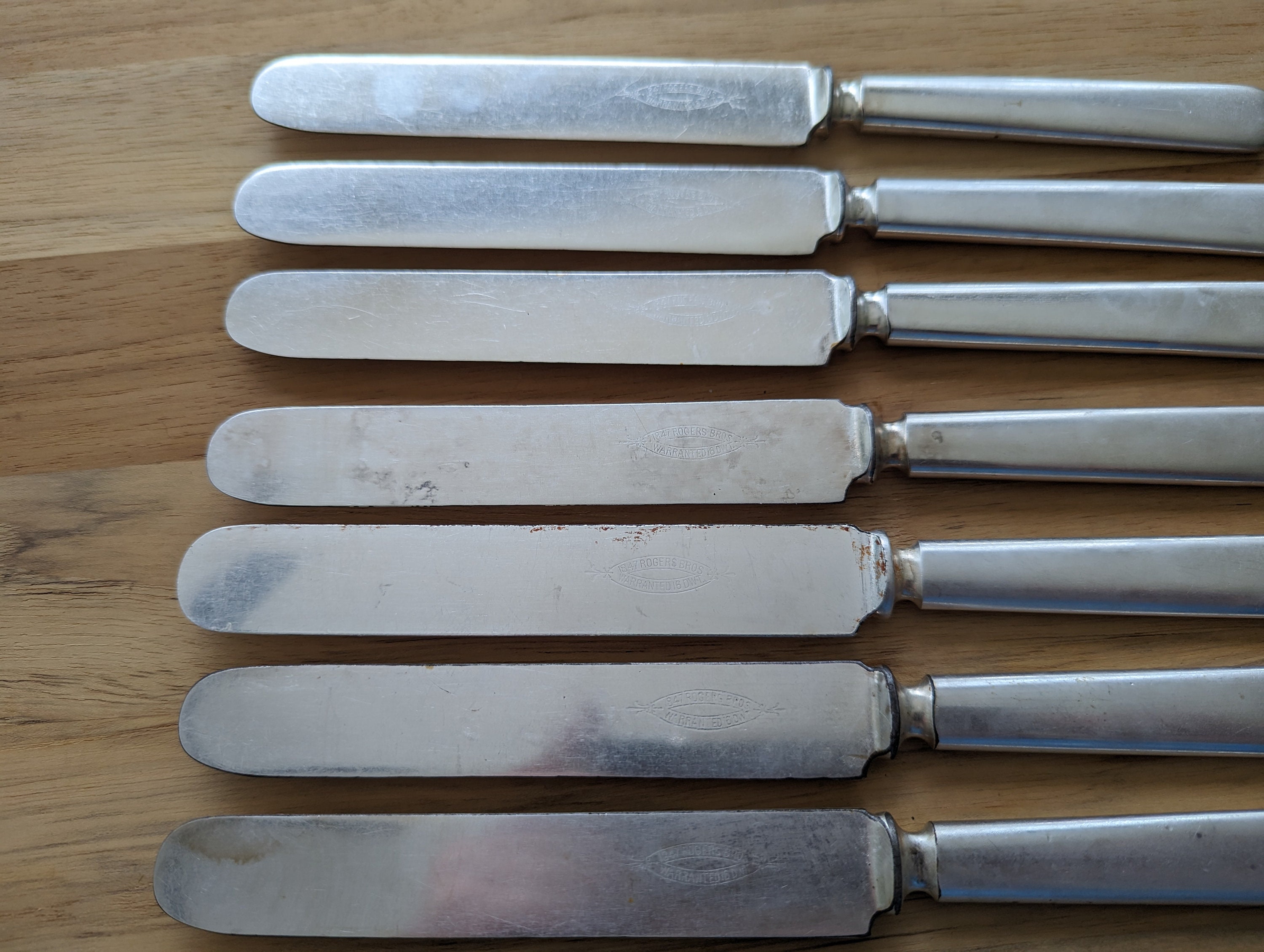 【Rogers Bros】ディナーナイフ 6本 RENAISSANCE 華麗！！ Rare Antique 1847 Rogers Bros 1876 WINDSOR Blunt Solid Dinner