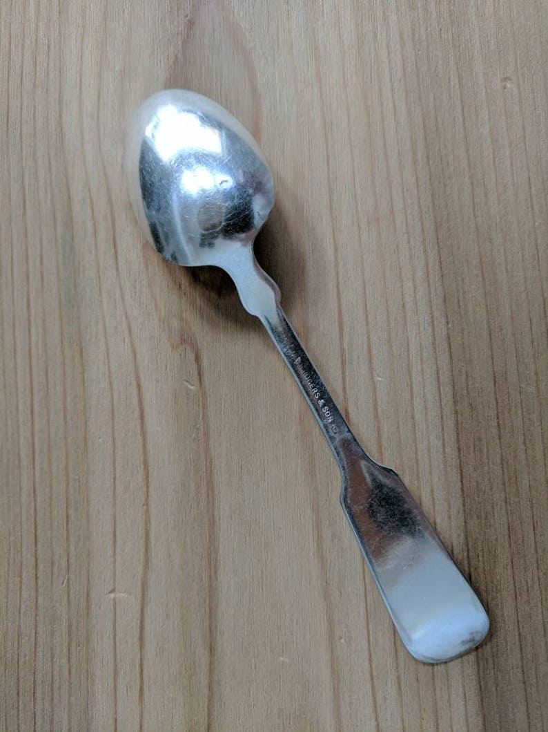Antique Wm ROGERS /& Bros Silver 1858 TIPPED Teaspoon 5 78