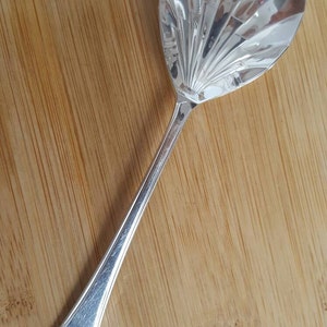 Vintage Coleccionable ATKIN BROS Silver Art Deco Shell Dessert/Ice Cream Spoon 5 1/4", Juego de 6