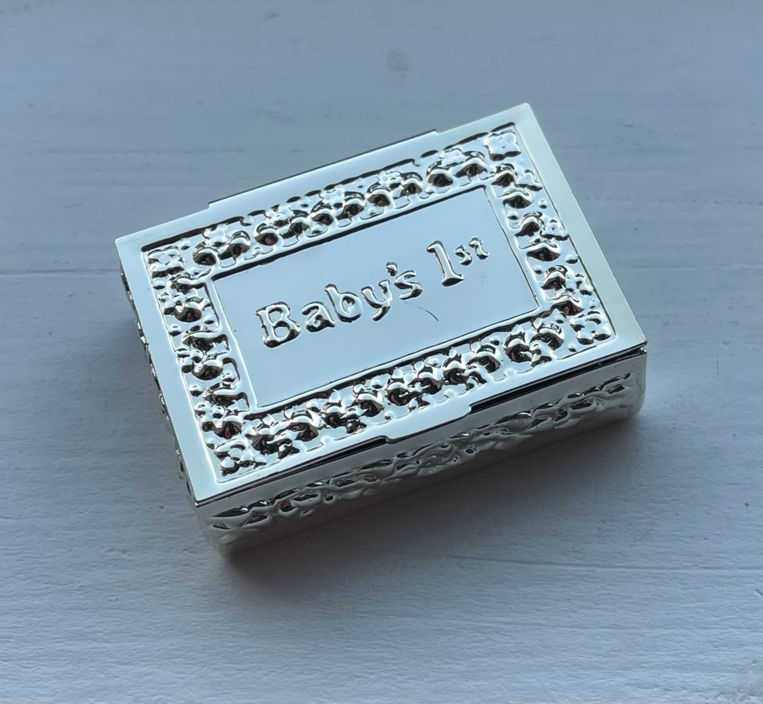 RARE Gorgeous Vintage BABY 1ST Silver Plate Tooth/keepsake/jewelry Box ...