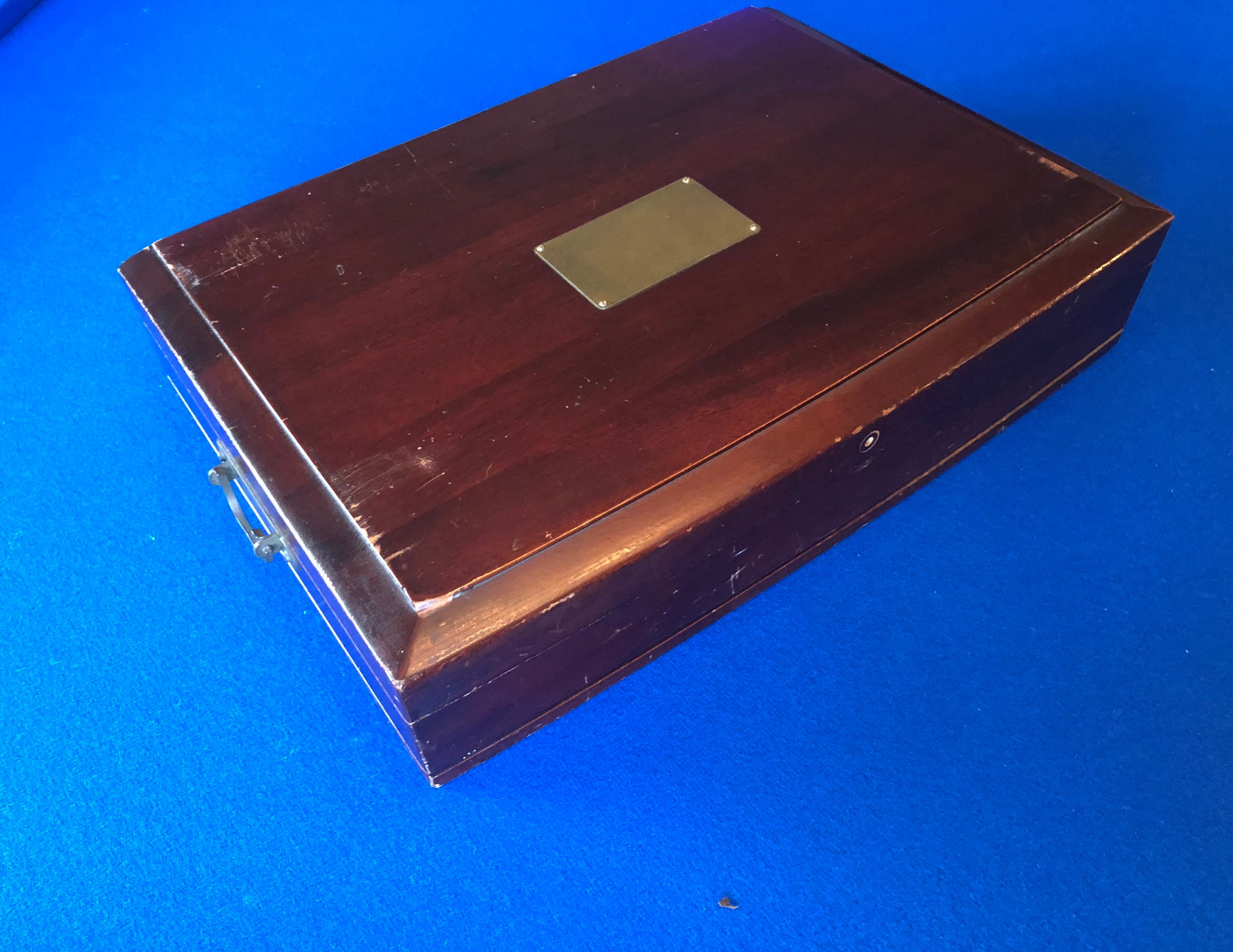 Vintage Wooden Mahogany Finish Large Silverware/flatware Storage