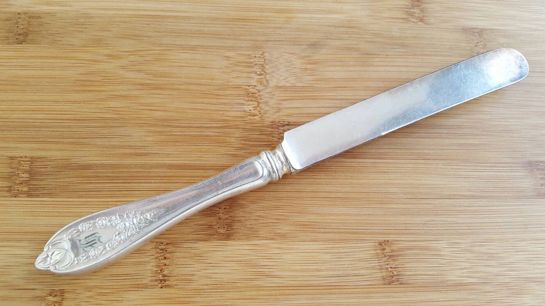 Antique 1847 ROGERS 1911 OLD COLONY Old French Hollow Dinner Knife 10 1/8 W Bolster Mono H, Set