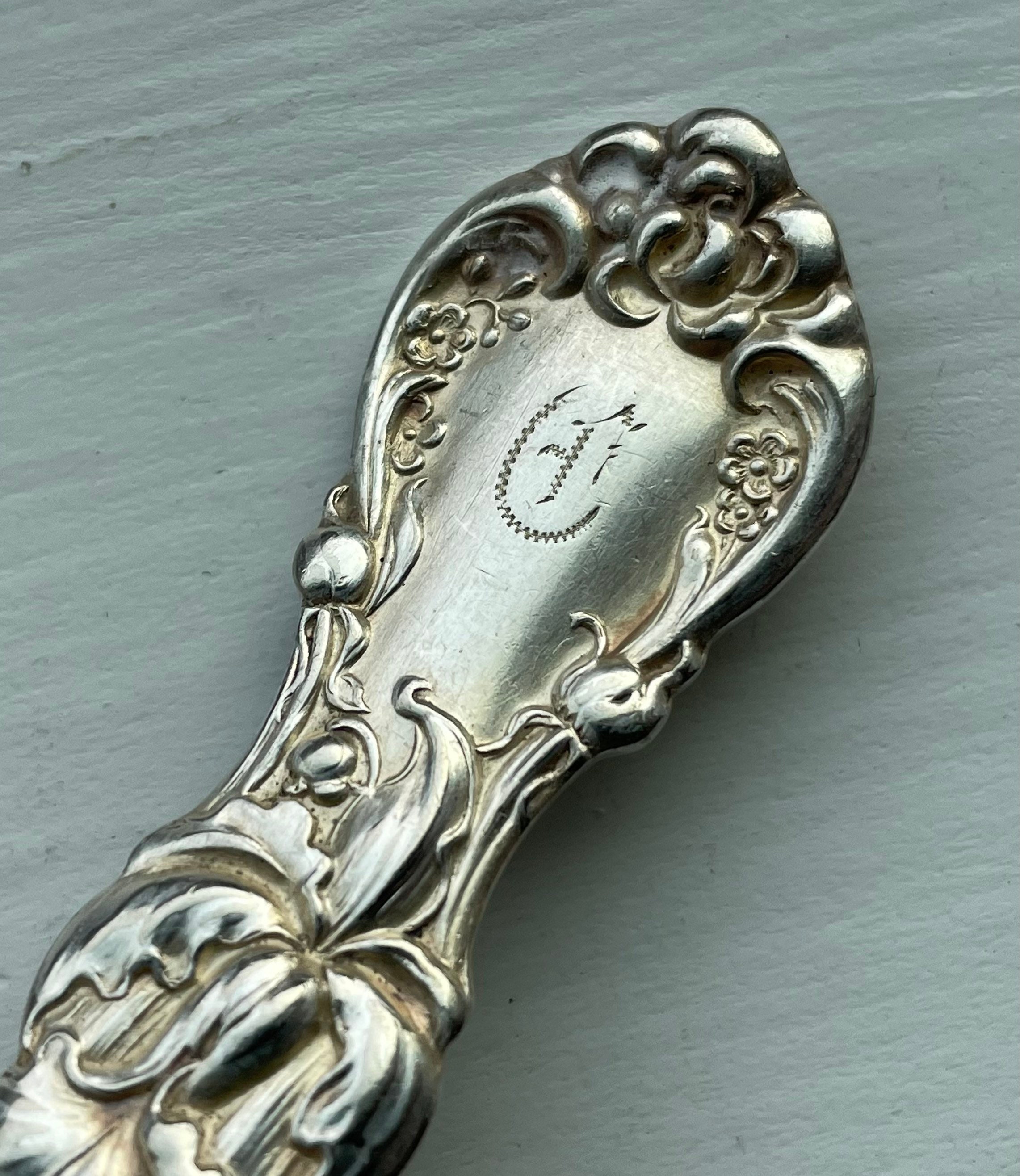 Antique Collectible 1835 R WALLACE 1903 FLORAL Teaspoon 6